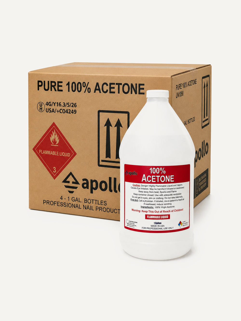 Pure 100% Acetone – 4 × 1 Gallon Case