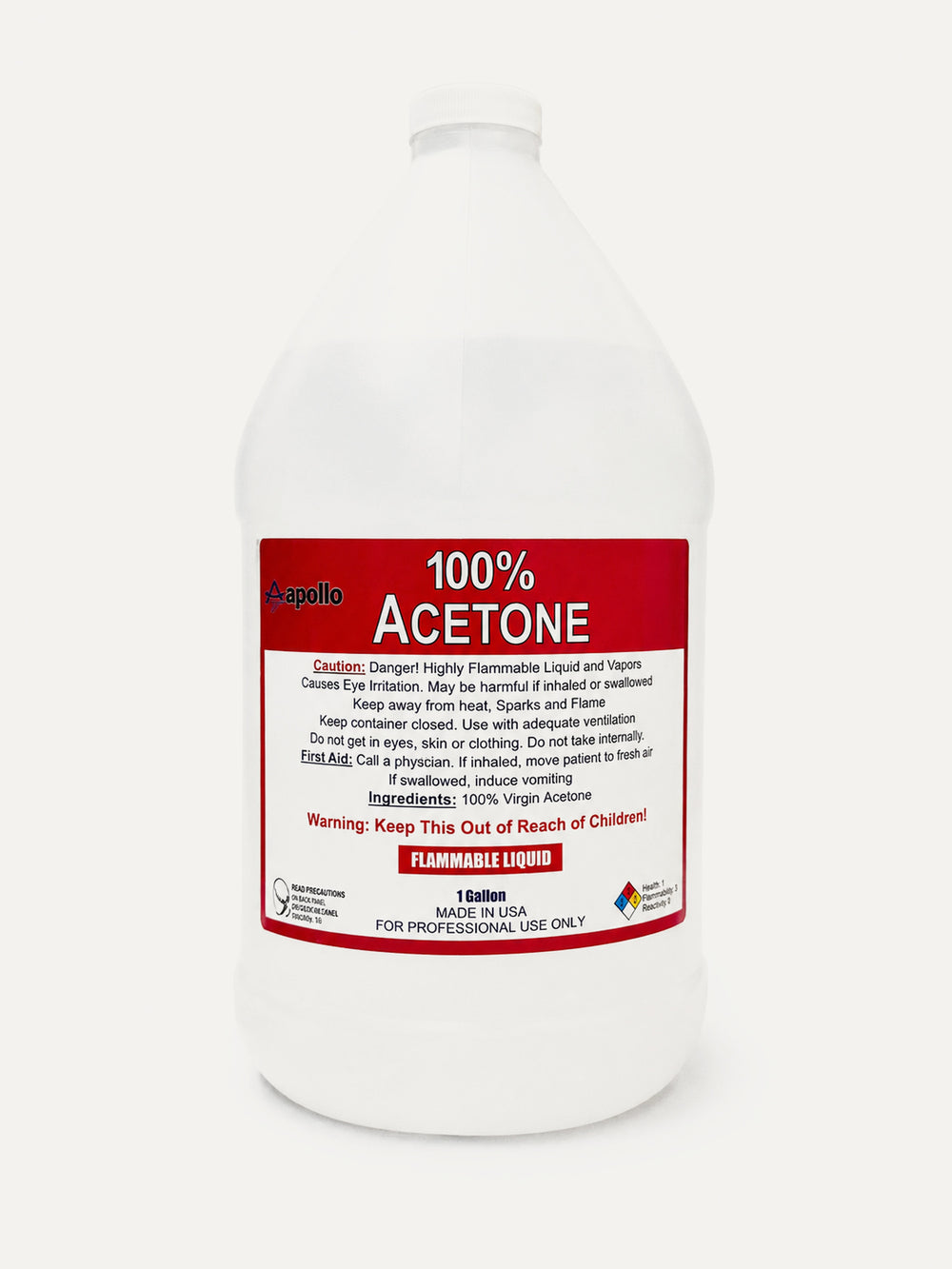 Pure 100% Acetone – 4 × 1 Gallon Case