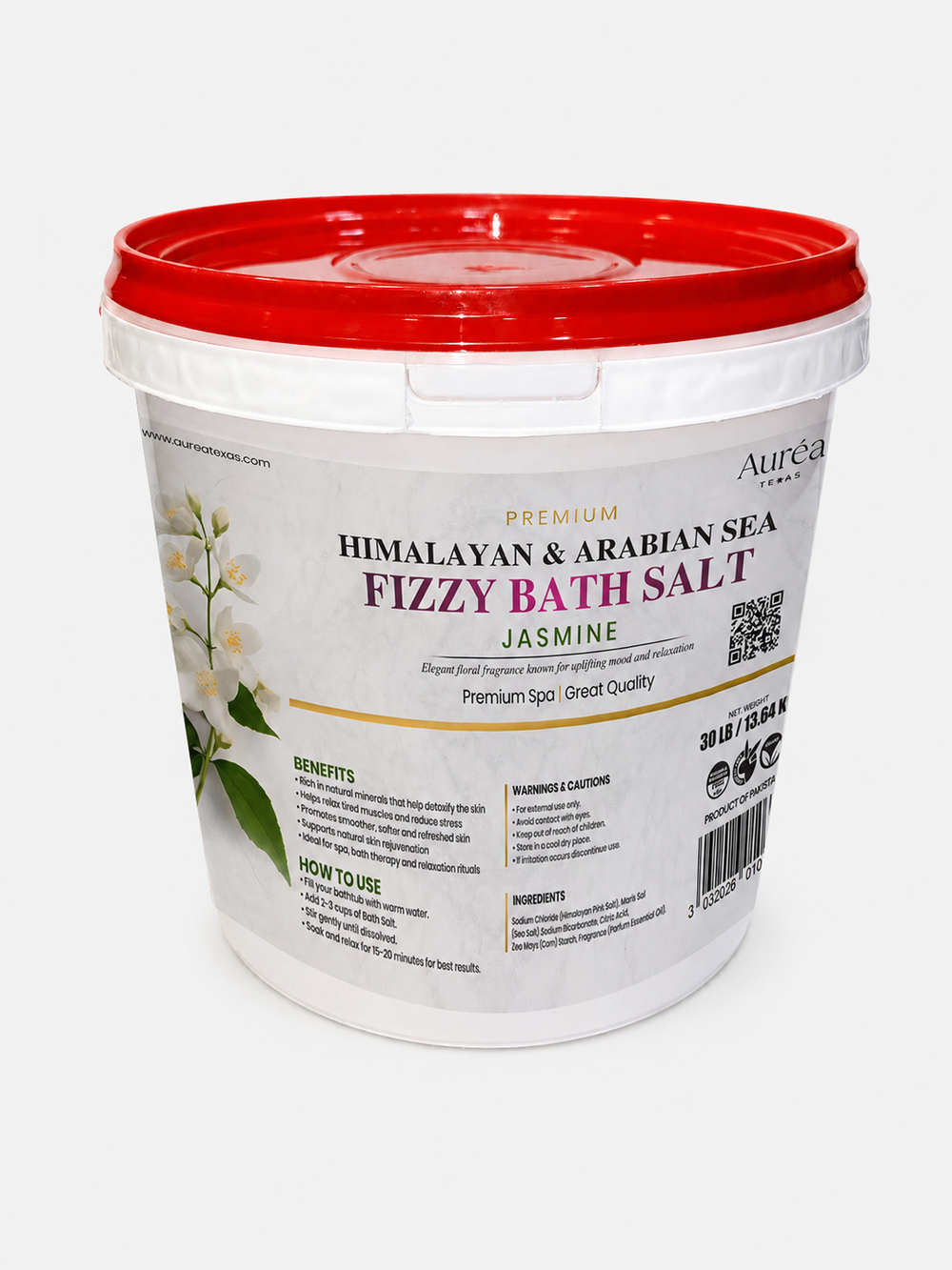 Premium Himalayan & Refined Sea Salt Fizzy Bath Blend – 30 lb Bucket