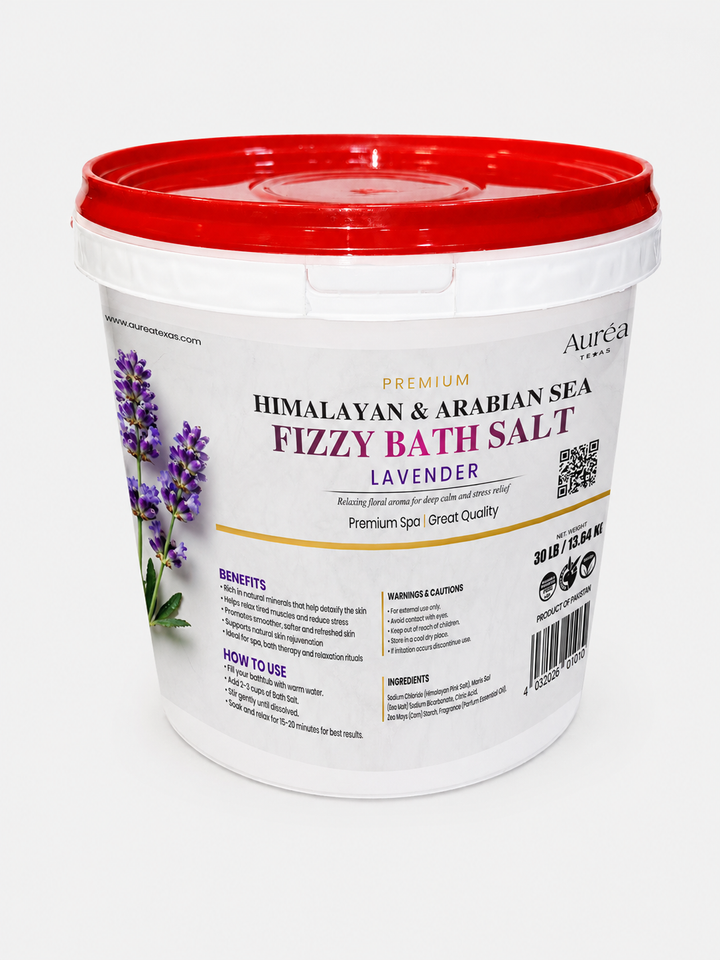 Premium Himalayan & Refined Sea Salt Fizzy Bath Blend – 30 lb Bucket