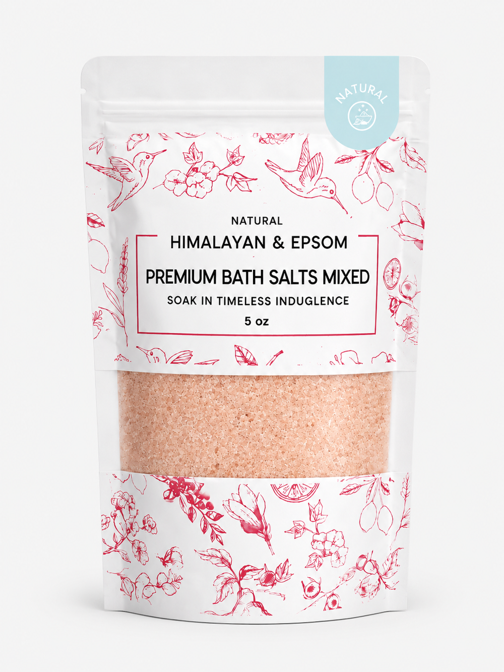 Premium Himalayan & Epsom Bath Salt – 5 oz 48 Bags/Case