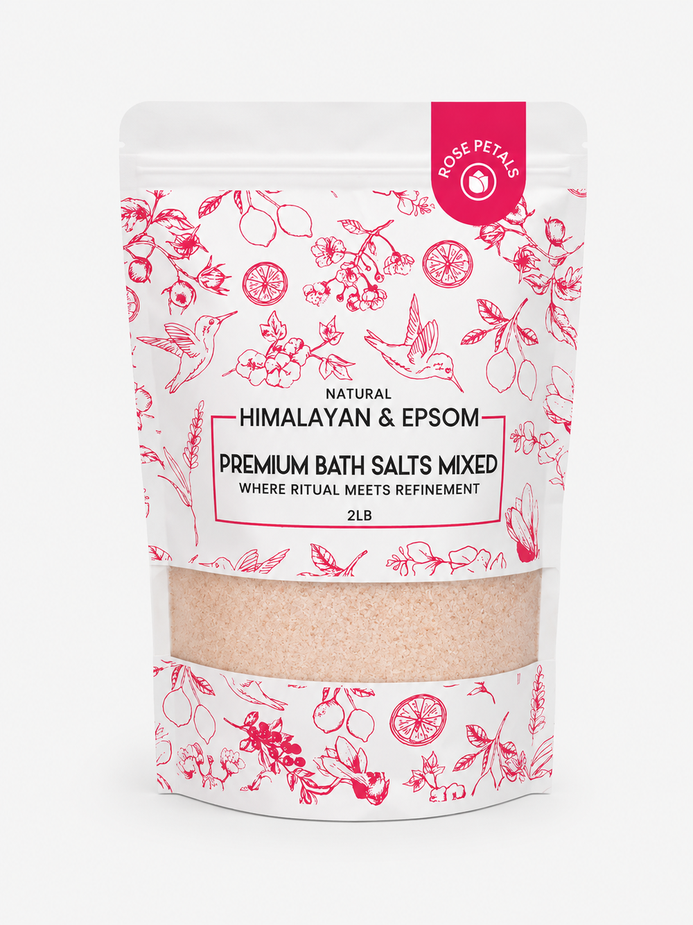Premium Himalayan & Epsom Bath Salt Mixed – 2 lb, 12 Bags/Case