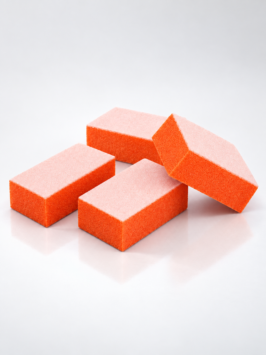 Orange & White 2-Way Mini Nail Buffer – 80/80 Grit – 1,500 Pieces/Case
