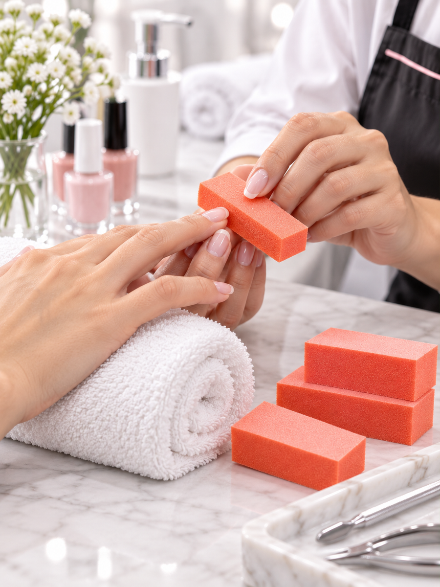 3-Way Orange Nail Buffer 500 Pieces/Case