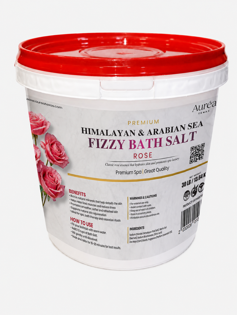 Premium Himalayan & Refined Sea Salt Fizzy Bath Blend – 30 lb Bucket