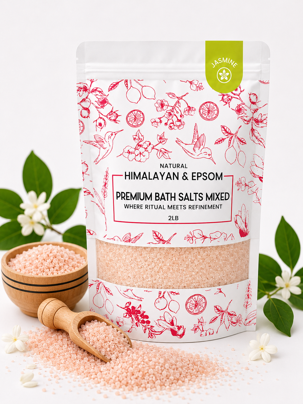 Premium Himalayan & Epsom Bath Salt Mixed – 2 lb, 12 Bags/Case