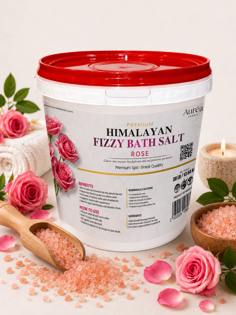 Premium Himalayan Fizzy Bath Salt – 30 lb Bucket