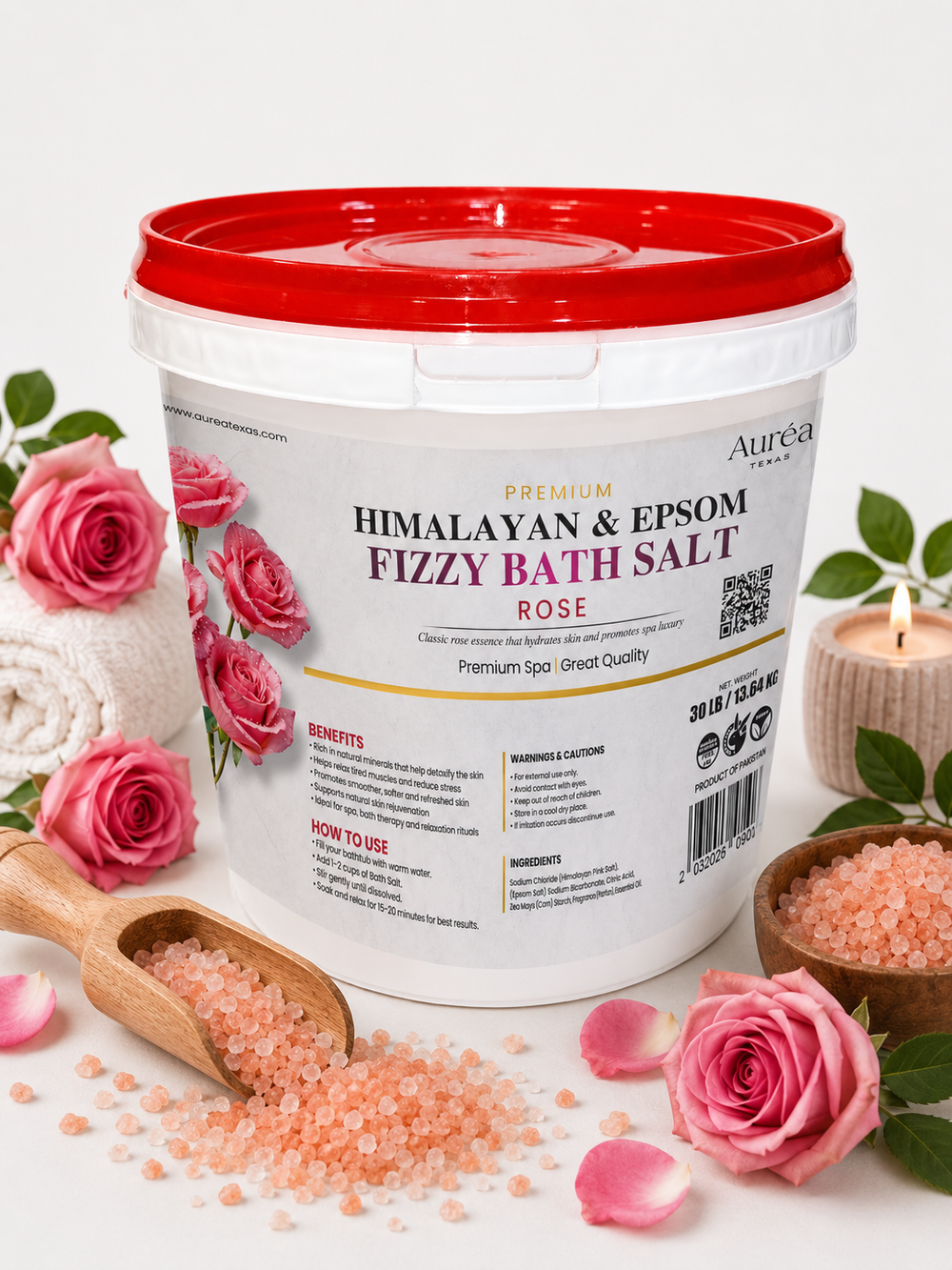 Premium Himalayan & Epsom Fizzy Bath Salt – 30 lb Bucket