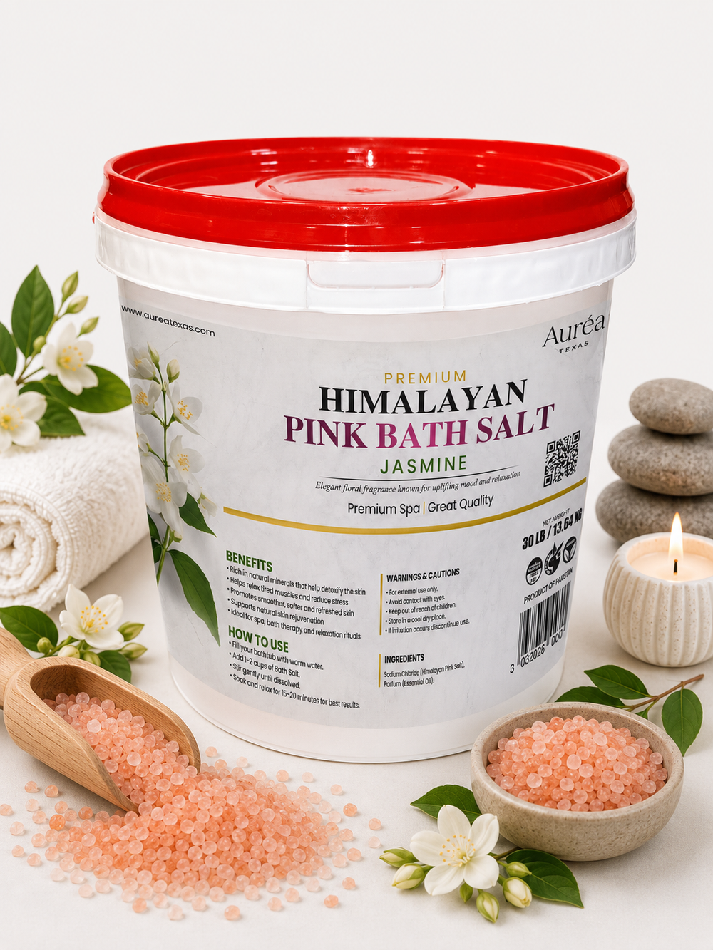 Premium Himalayan Pink Bath Salt – 30 lb Bucket