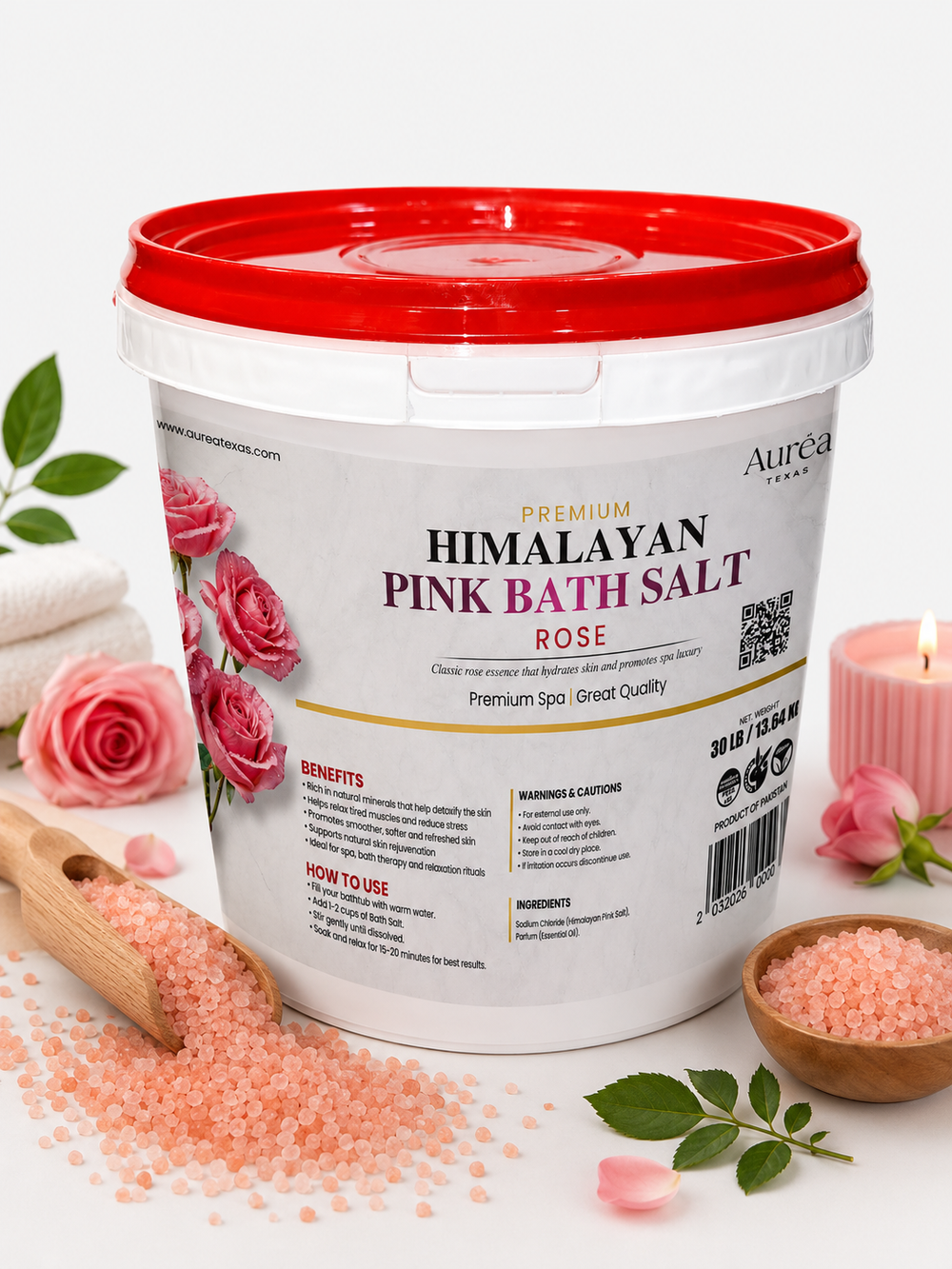 Premium Himalayan Pink Bath Salt – 30 lb Bucket