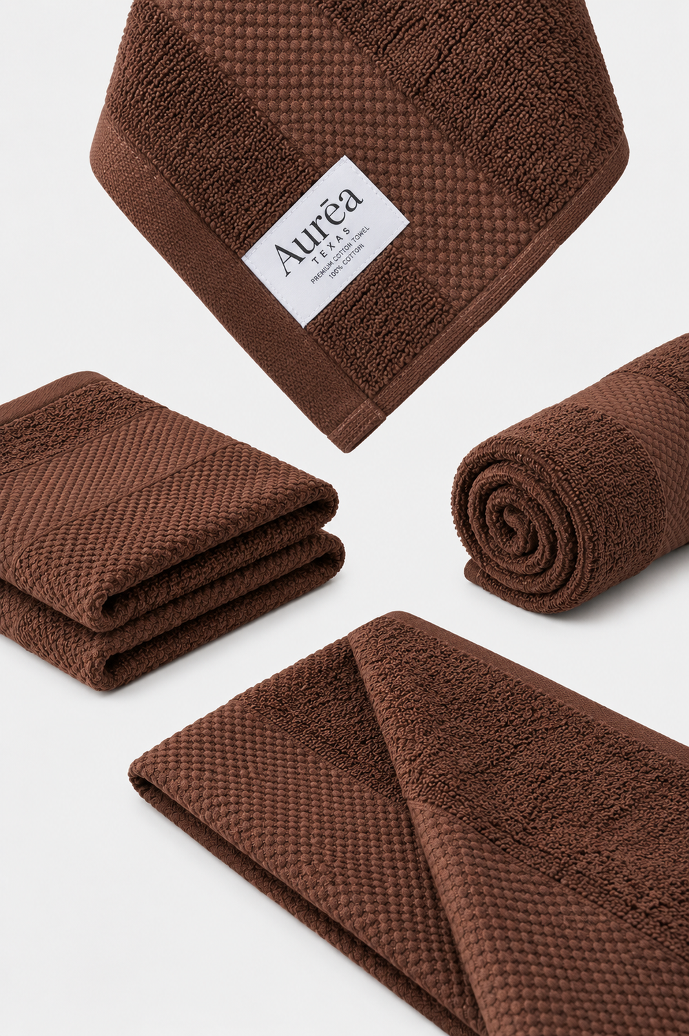 Premium Warm Walnut Brown Hand Towel – 3.5 lb (16 x 29) | 10 Dozen Case