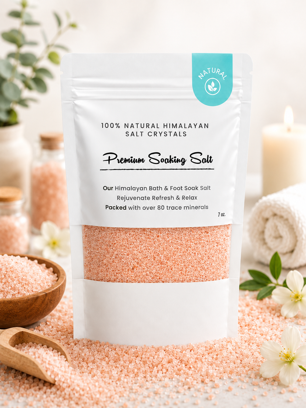 Premium Natural Himalayan Bath Salt Sand – 7 oz 48 Bags/Case