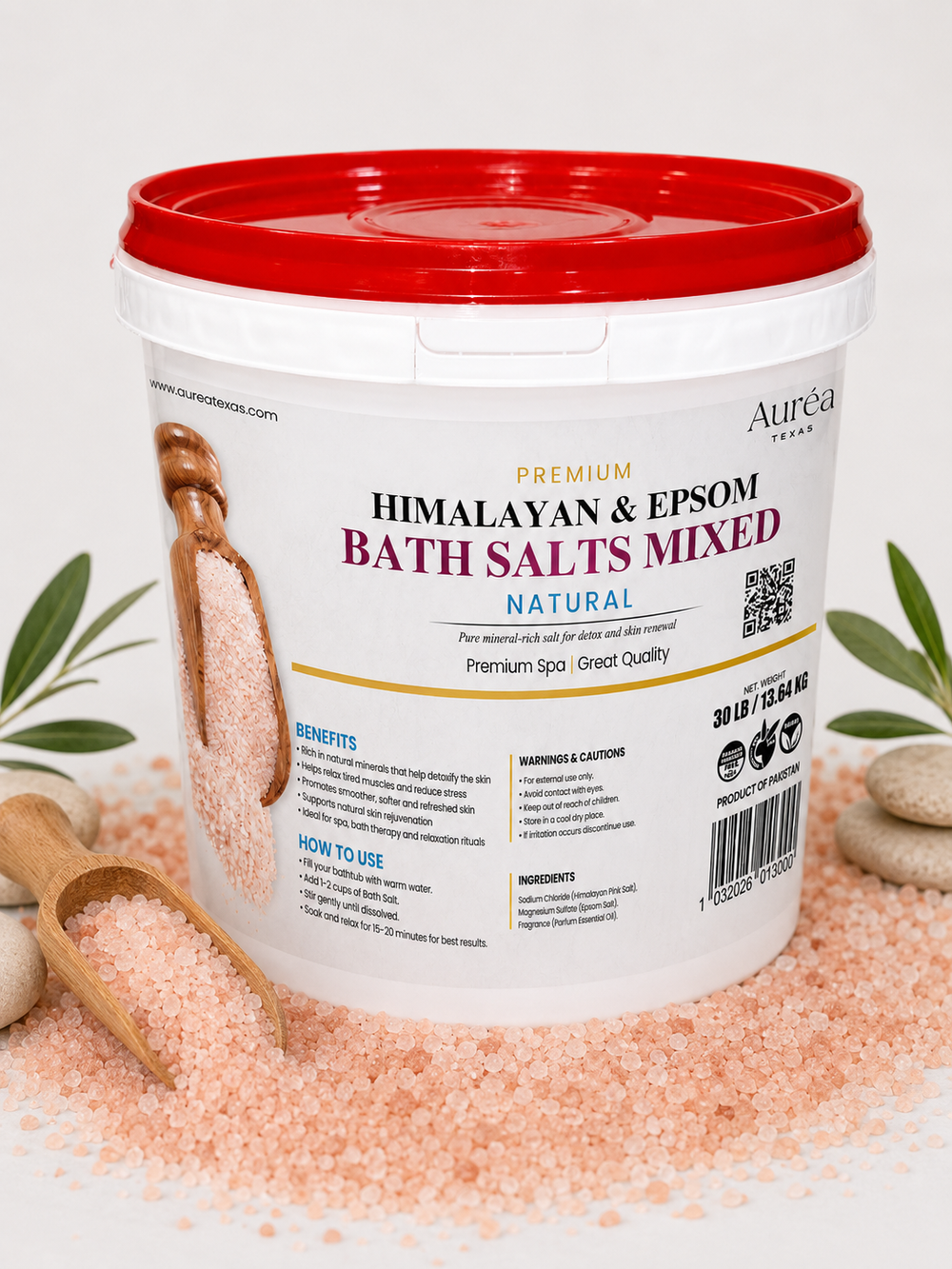 Premium Himalayan & Epsom Bath Salt – 30 lb Bucket