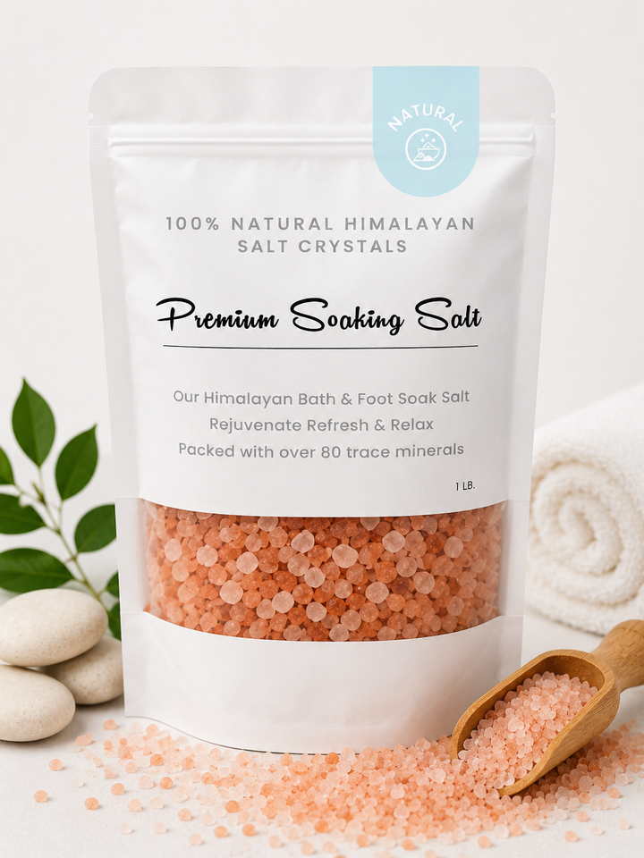 Premium Natural Himalayan Bath Salt Crystals – 1 lb 24 Bags/Case