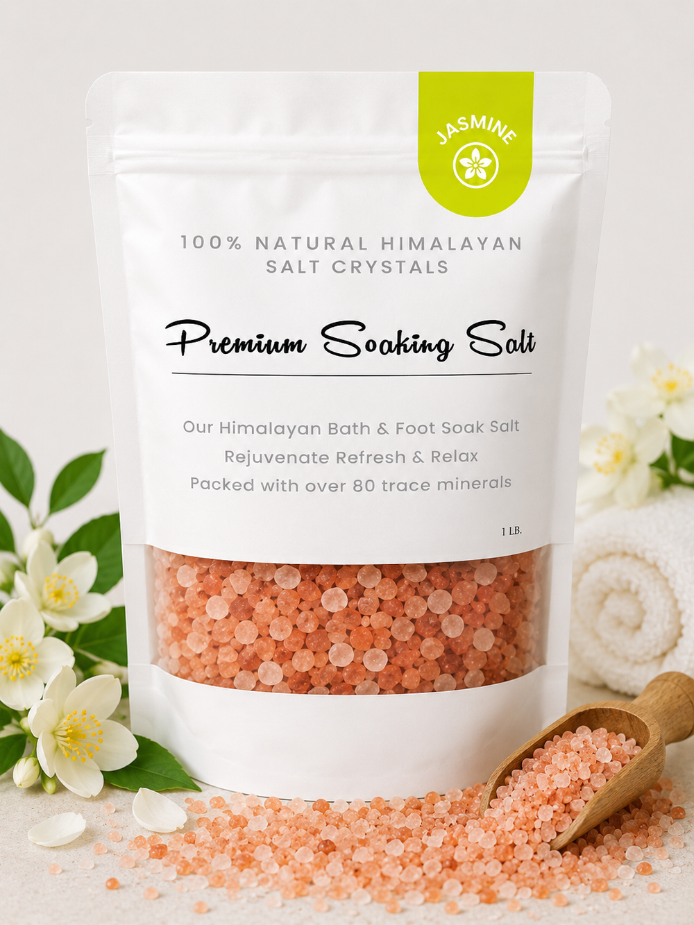 Premium Natural Himalayan Bath Salt Crystals – 1 lb 24 Bags/Case
