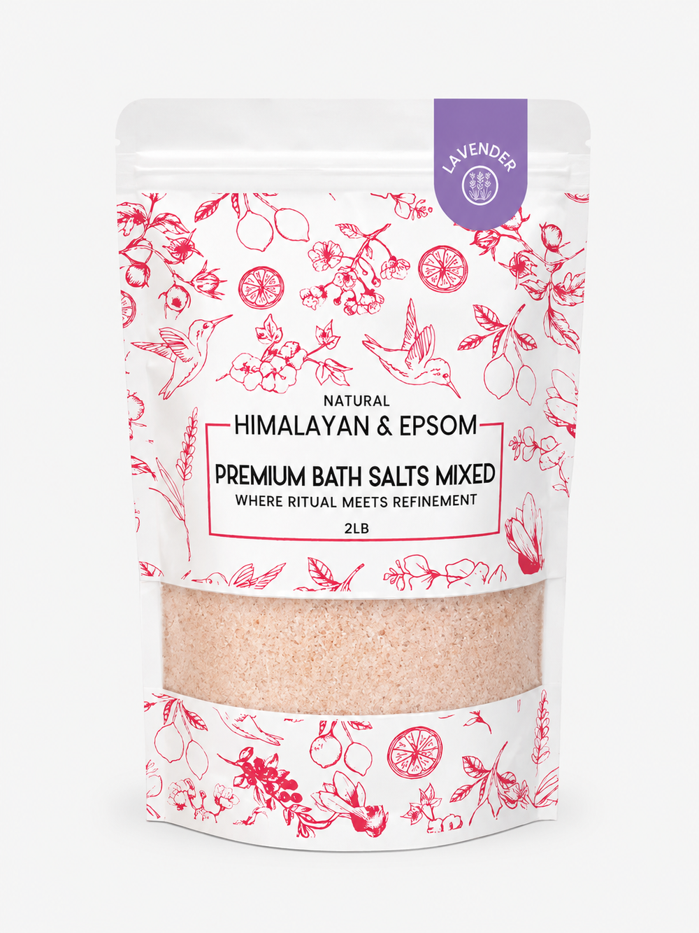 Premium Himalayan & Epsom Bath Salt Mixed – 2 lb, 12 Bags/Case