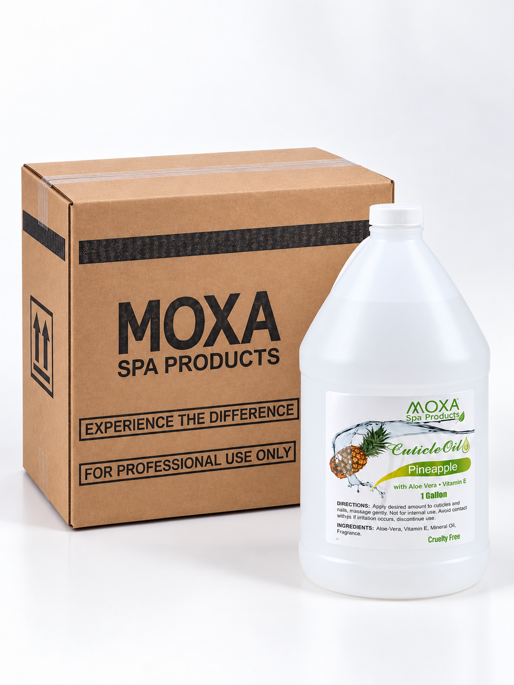MOXA Clear Pineapple Cuticle Oil – 4 × 1 Gallon Case