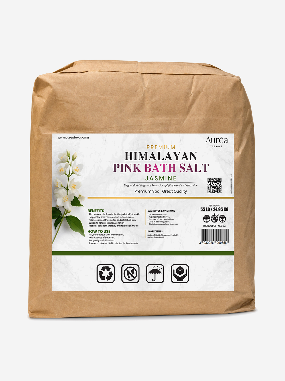 Premium Himalayan Pink Bath Salt – 55 lb Bag