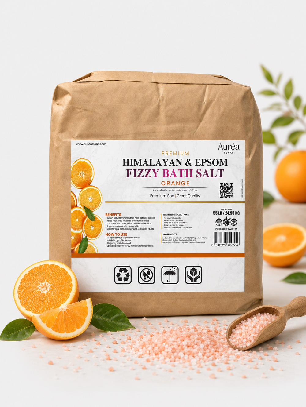 Premium Himalayan & Epsom Fizzy Bath Salt – 55 lb Bag