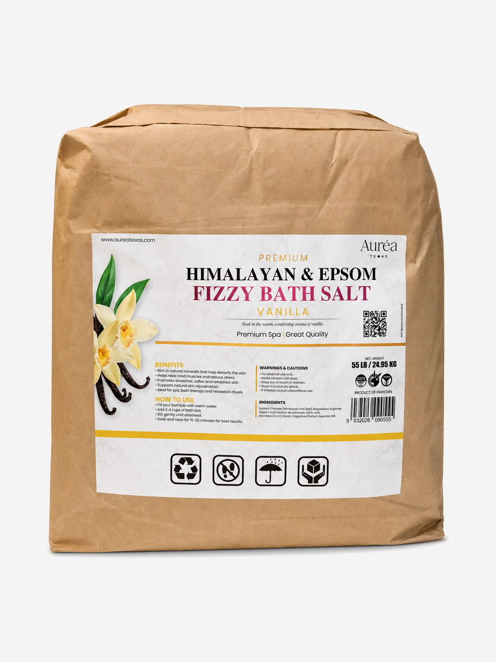 Premium Himalayan & Epsom Fizzy Bath Salt – 55 lb Bag