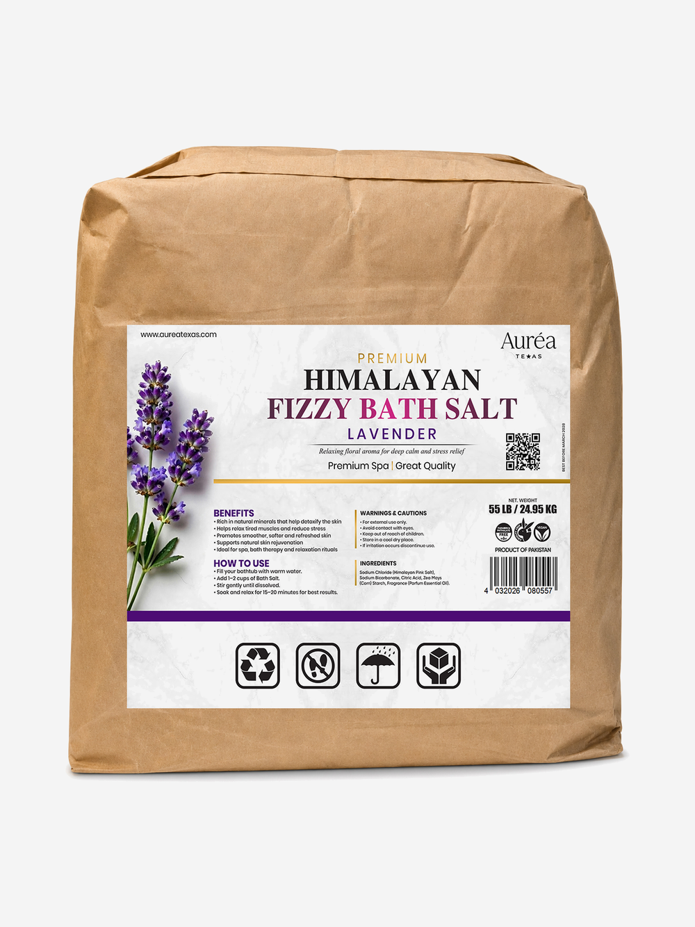 Premium Himalayan Fizzy Bath Salt – 55 lb Bag