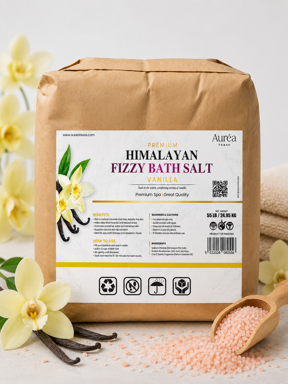 Premium Himalayan Fizzy Bath Salt – 55 lb Bag
