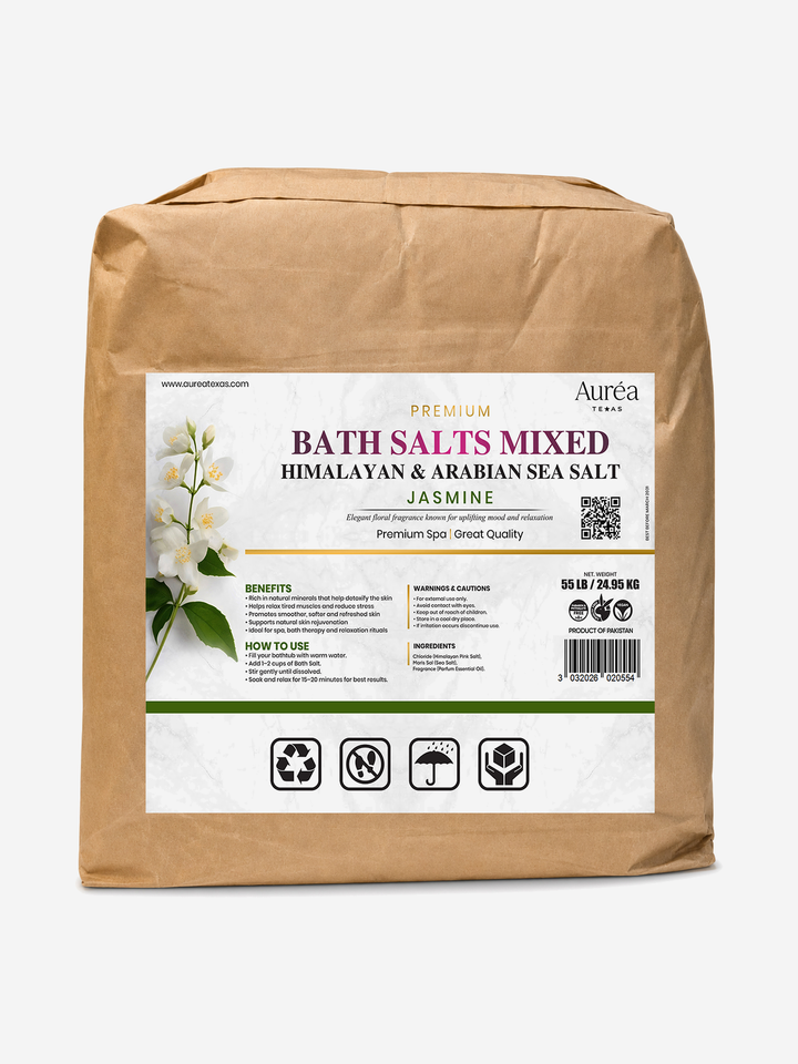 Premium Himalayan & Non-Refined Sea Salt Bath Blend – 55 lb Bag