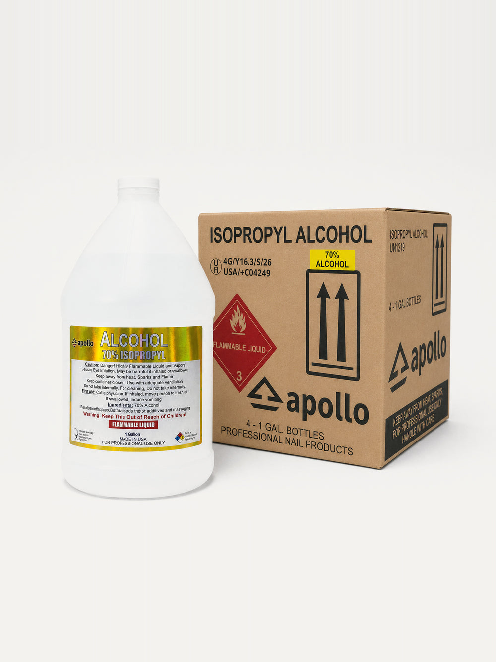 70% Isopropyl Alcohol – 4 × 1 Gallon Case