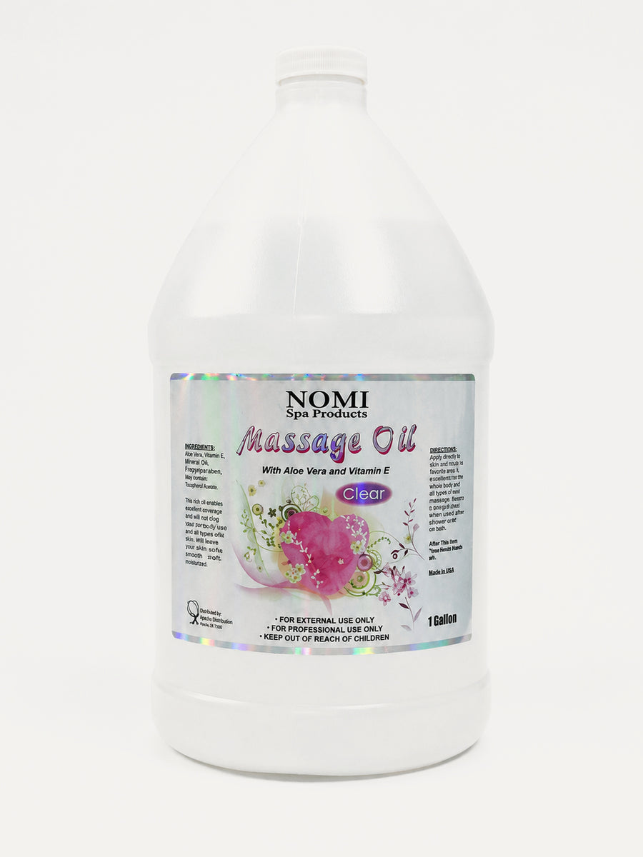 NOMI Clear Massage Oil – 4 × 1 Gallon Case