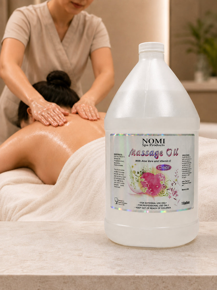NOMI Clear Massage Oil – 4 × 1 Gallon Case