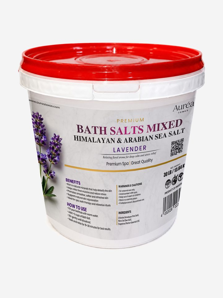 Premium Himalayan & Non-Refined Sea Salt Bath Mixed – 30 lb Bucket