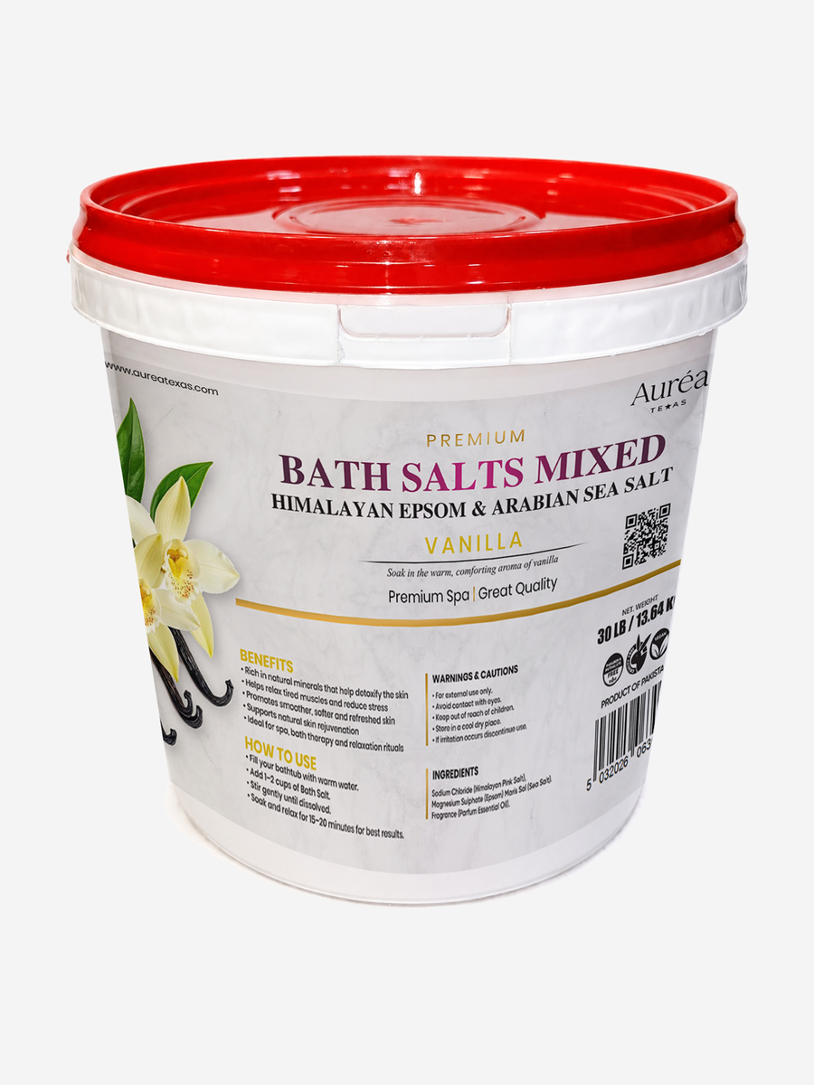 Premium Himalayan, Epsom & Arabian Sea Bath Salt Mixed – 30 lb Bucket