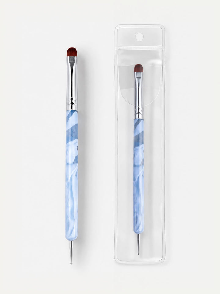 French Nail Art Brush – Marble Handle – Case