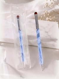 French Nail Art Brush – Marble Handle packaging and display