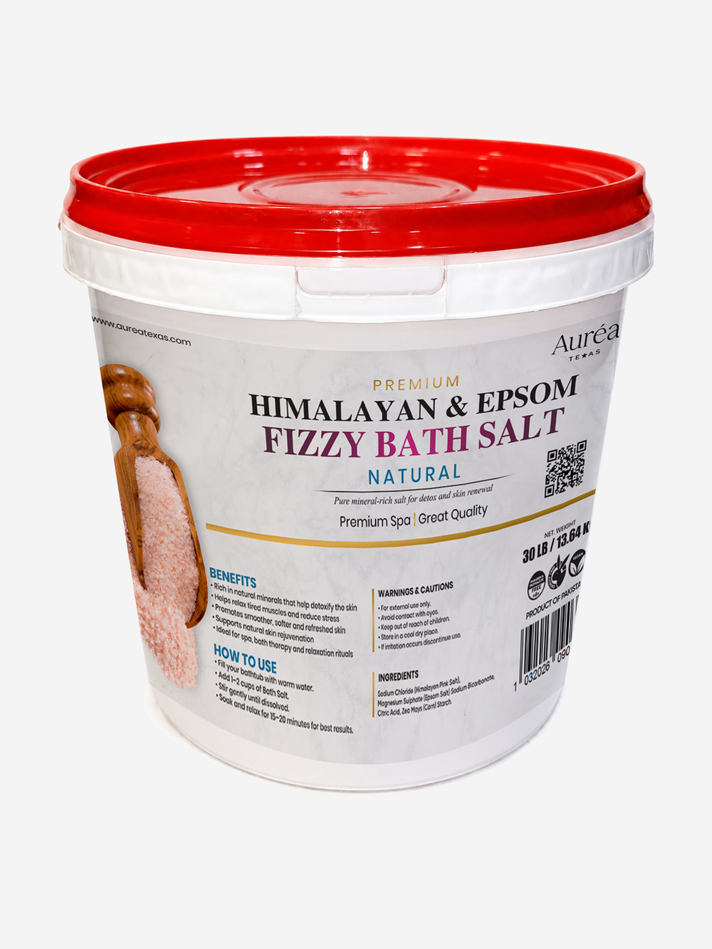 Premium Himalayan & Epsom Fizzy Bath Salt – 30 lb Bucket
