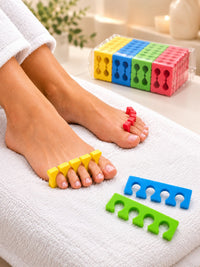 Two-Tone EVA Foam Toe Separators TS-2PM during a salon pedicure